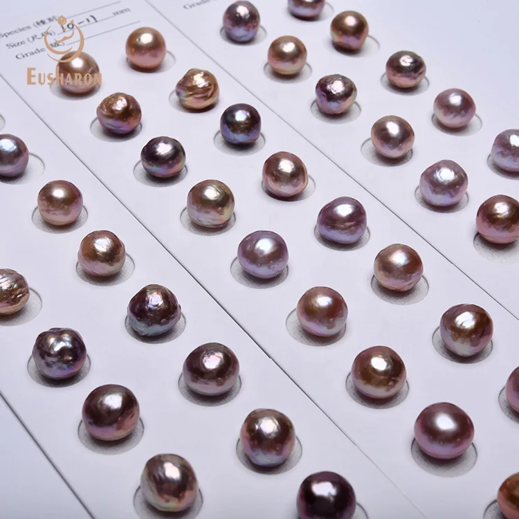 10-13mm Aurora Metal Color Near Round Natural Paired Edison Pearls For Jewelry Making