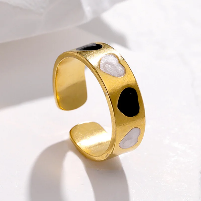 Mix Items Offer Gold Silver Enamel Rings Stainless Steel Stainless Steel Fine Rings As Gift NS1810103