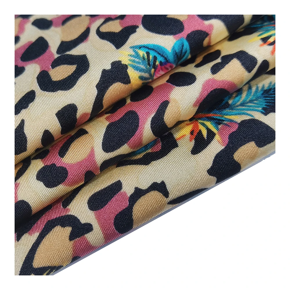 Multi-purpose Nylon Spandex 4 Way Stretch Plain Print Customized Fabric