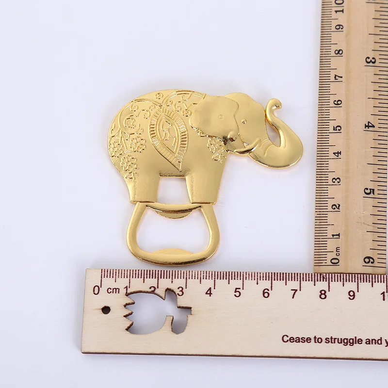 Hot Sale High Class Gold Elephant Wedding Beer Metal Bottle Opener