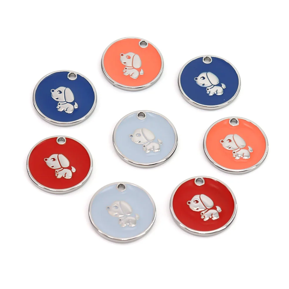 Pet Name Id Qr Code Name Dog Tag Custom Logo Sublimation Metal for Engraving Necklace Dog Tags Metal Round Shape Zinc Alloy