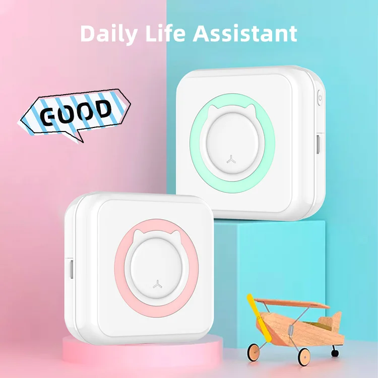 Portable Mini Thermal Printer Wirelessly BT 203dpi Photo Label Memo Wrong Question Printing With USB Cable Imprimante Portable