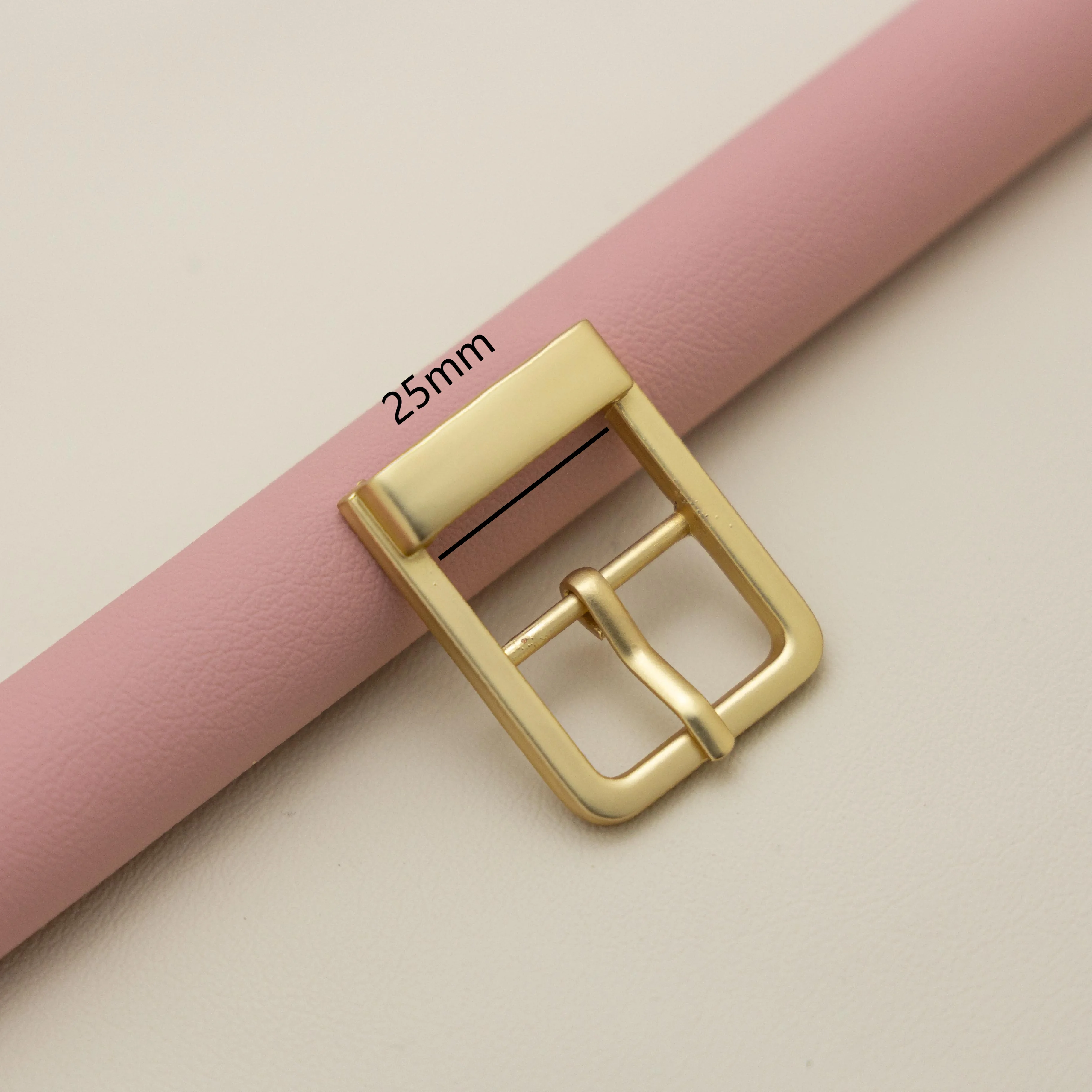 Matte Gold Plating 1' Inch Belt Buckle Zinc Alloy with Adjustable Pin Webbing for Leather Strap 25mm Size