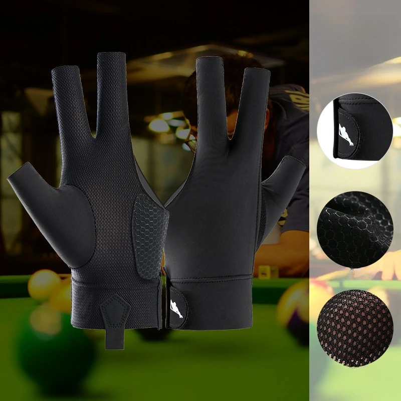 Custom billiards gloves three finger snooker cue gloves low price wholesale custom logo manufacturers