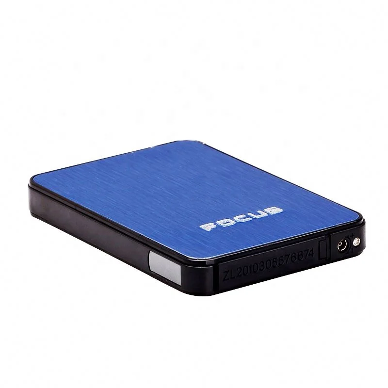 Focus branded metal colorful automatic cigarette case with lighter
