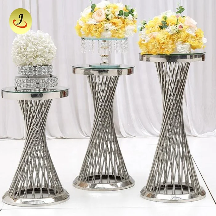 party event different size stainless steel cake table dessert stand display for wedding decoration