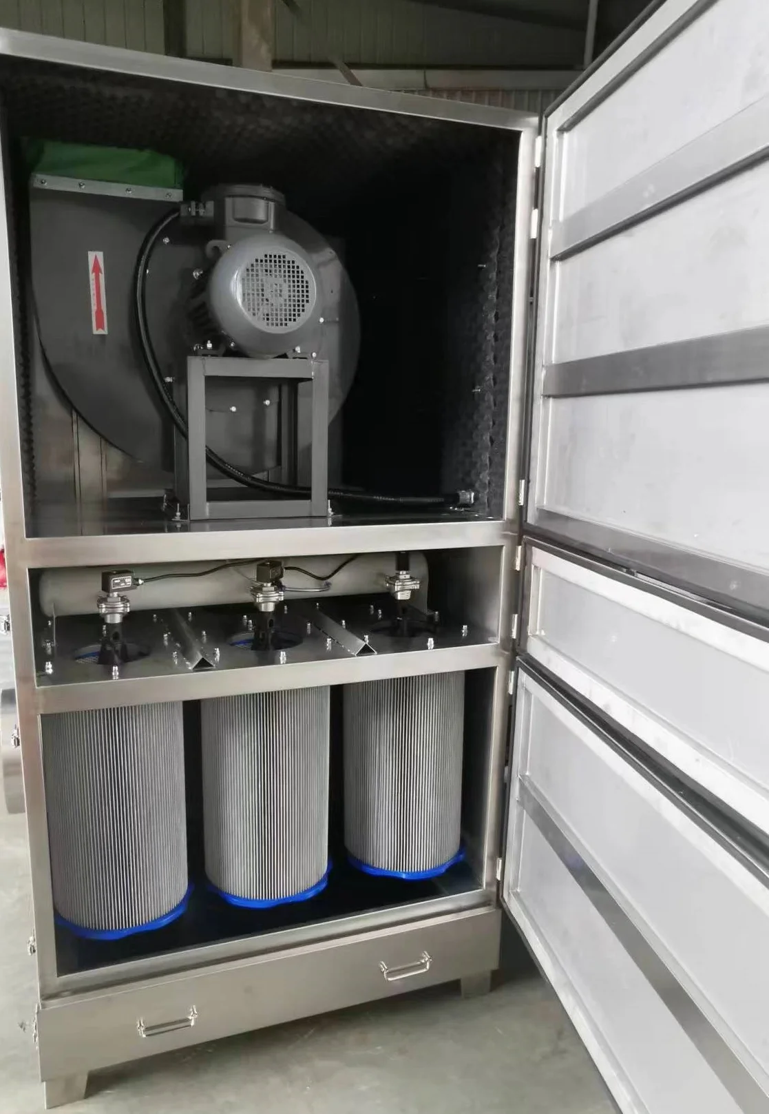 7.5KW Corrosion Resistant Stainless Steel Dust Collector Dust Extractor for Chemical Powder