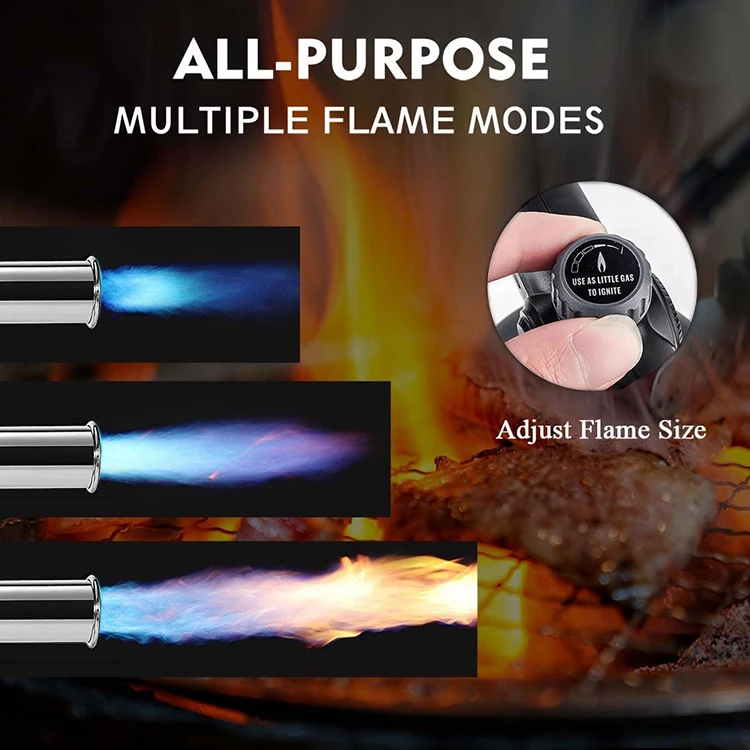 GF-8010 custom camping outdoor barbecue charcoal blow torch butane gas fire flame gun brazing torch lighter