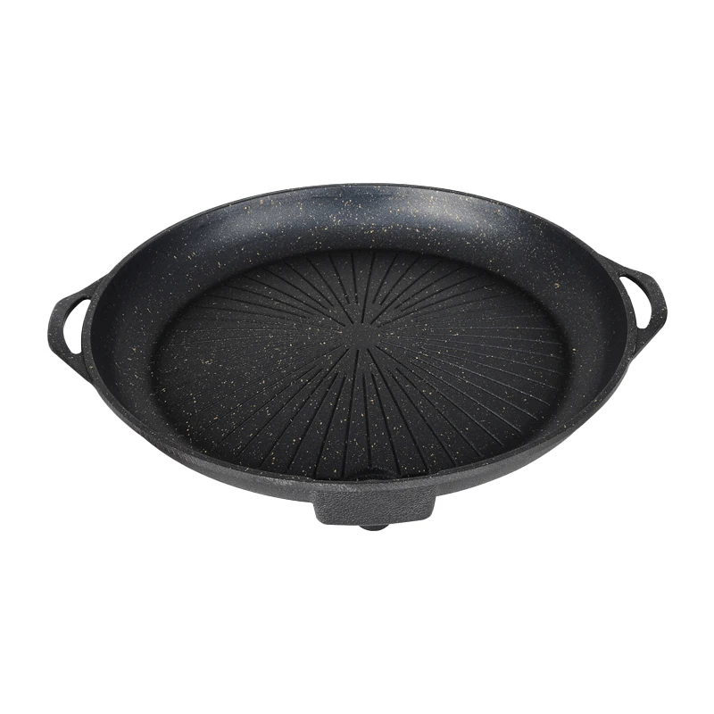 Good Quality Portable Indoor Round BBQ Grill Baking Pan with Handle
