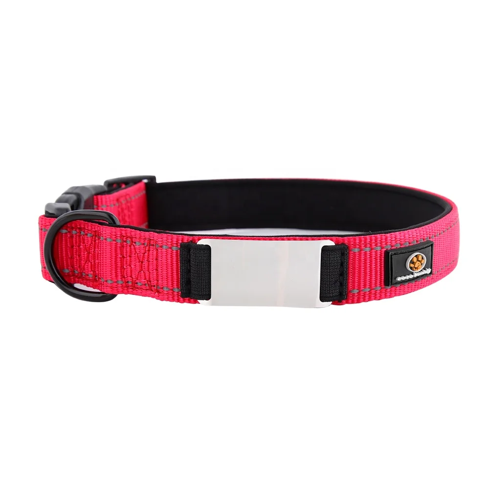 Padded Dog Collar Wholesale Factory High Quality Reflective Nylon Adjustable Soft Neoprene Manufacturer Personalized RIBBONS