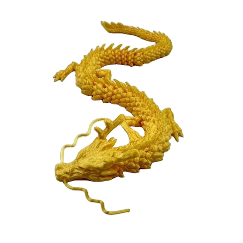 Live Room Hot Selling Decorative Resin 3D Printed Gold Dragon Statue