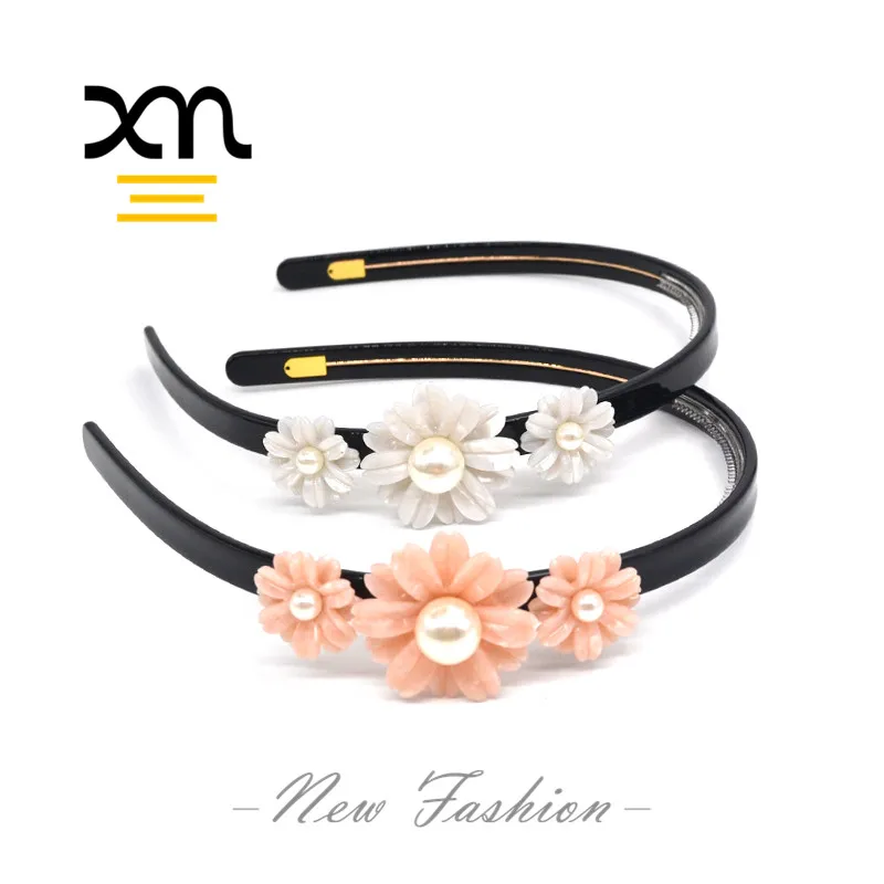 2020 goody beauty hair accessories 18 years old girls headwear embellished flowers stretchy headband cellulose acetate jewelry