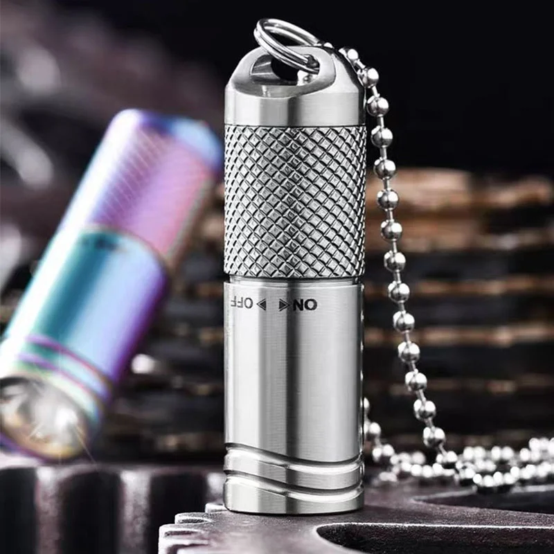 50 мм мини-брелок аккумуляторная батарея FlashlightsEDC карманный портативный светодиодный фонарик