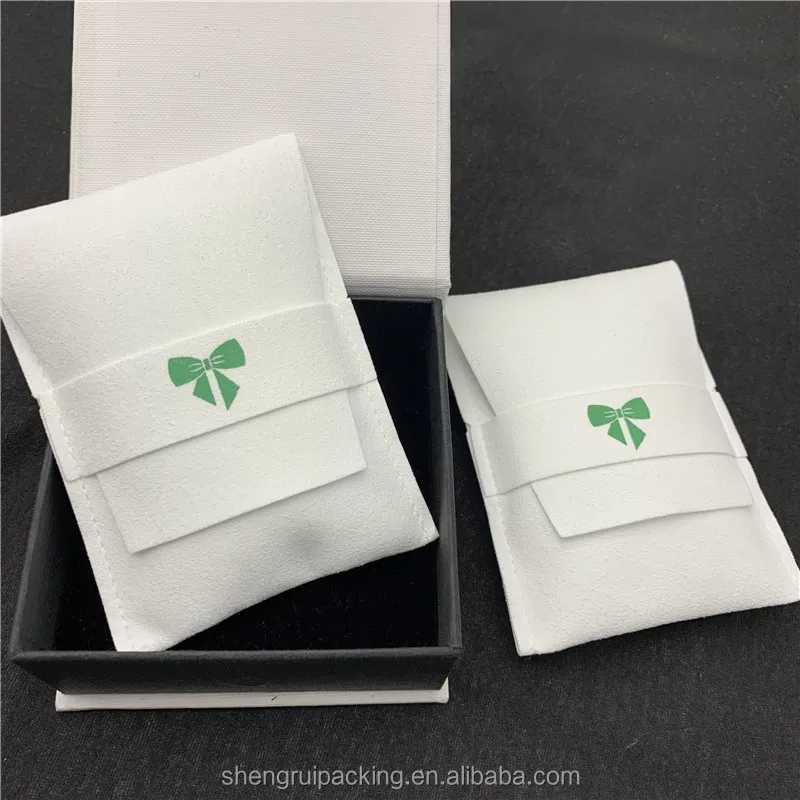 Белая замшевая сумочка из микрофибры под заказ, маленькая бархатная замшевая сумочка для ювелирных изделий