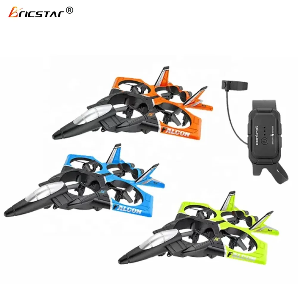 Bricstar Headless mode 2.4G long distance Drone Remote control Gravity sensing Stunt Roll Airplane RC Plane Toys With Light