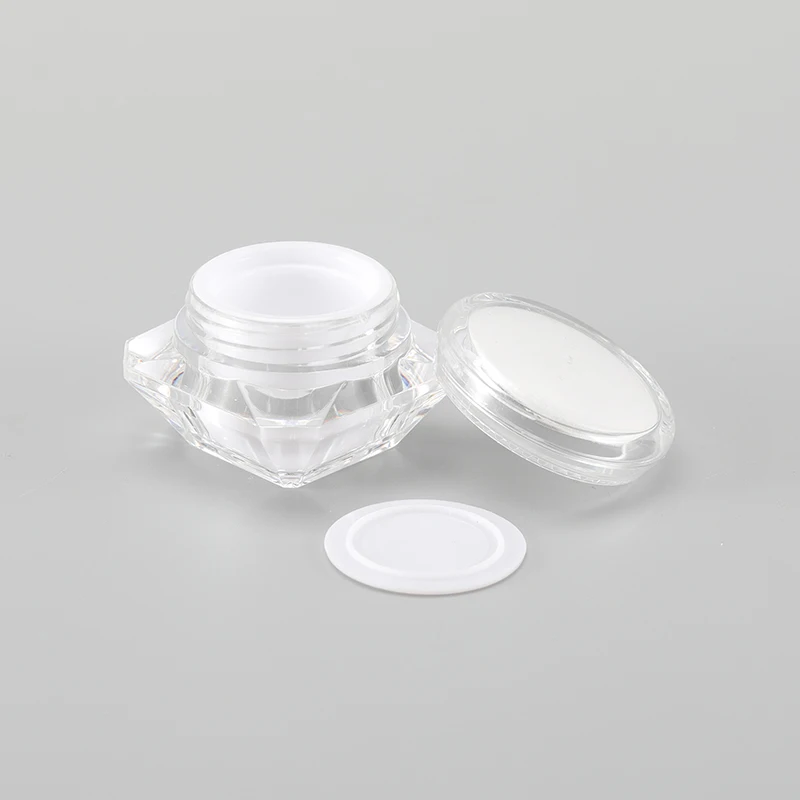 Diamond-shaped transparent plastic small-capacity 5g skin care product storage jar cosmetic jar