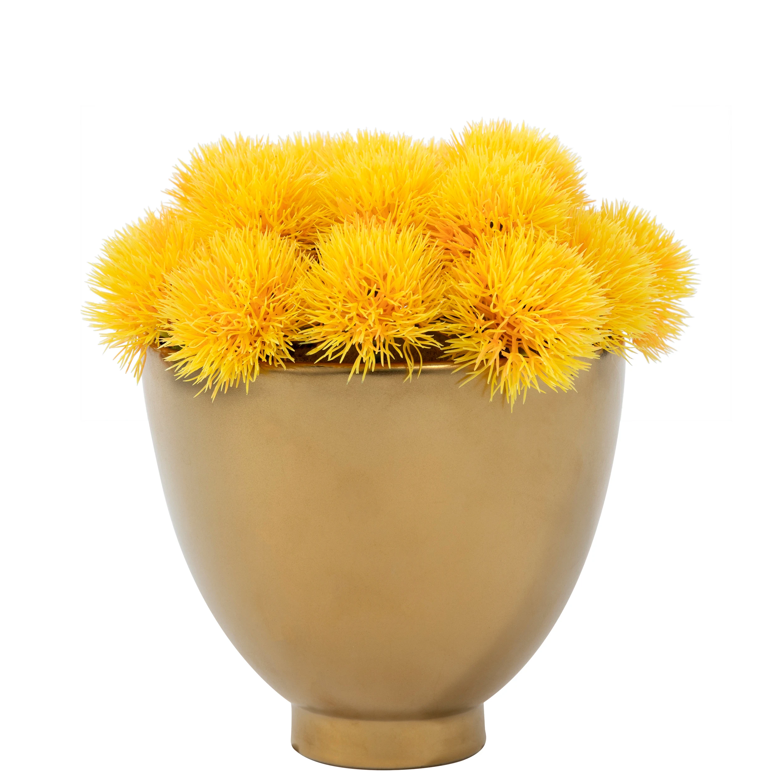 luxury metallic glaze flower pot ceramic gold bowl vase