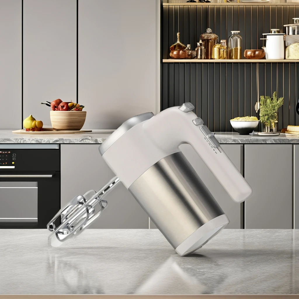 Hot Sale 500W Mini Electric Hand Mixer 5 Speed Independent Kitchen Appliance with Stainless Steel Housing New Design