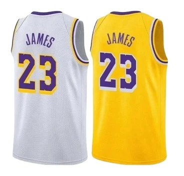 
Embroidered Customized stitched logo label Leb James basketball sport wear jerseys 