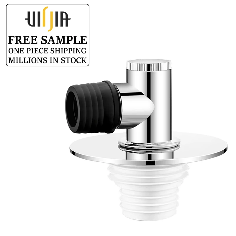 Water Stop Valve Washing Machine Tee Joint Anti Odor Insect Prevention Fast Drainage Stainless Steel Backflow Prevention Silver