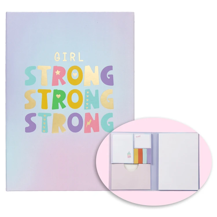 Personalized Hardcover Floral Sticky Notes Set with pocket Colorful Design Sticky Notes with Writing Memo