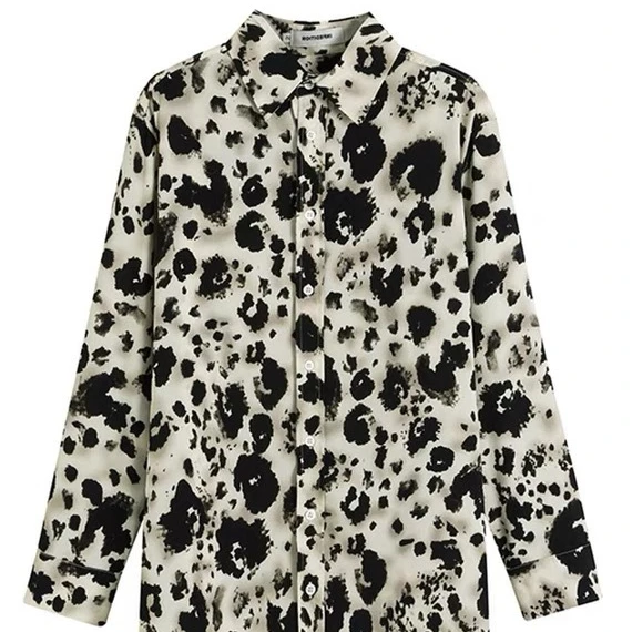 2021 новый дизайн, модная повседневная женская шифоновая рубашка с длинным рукавом, пуговицами, отворотами и галстуком