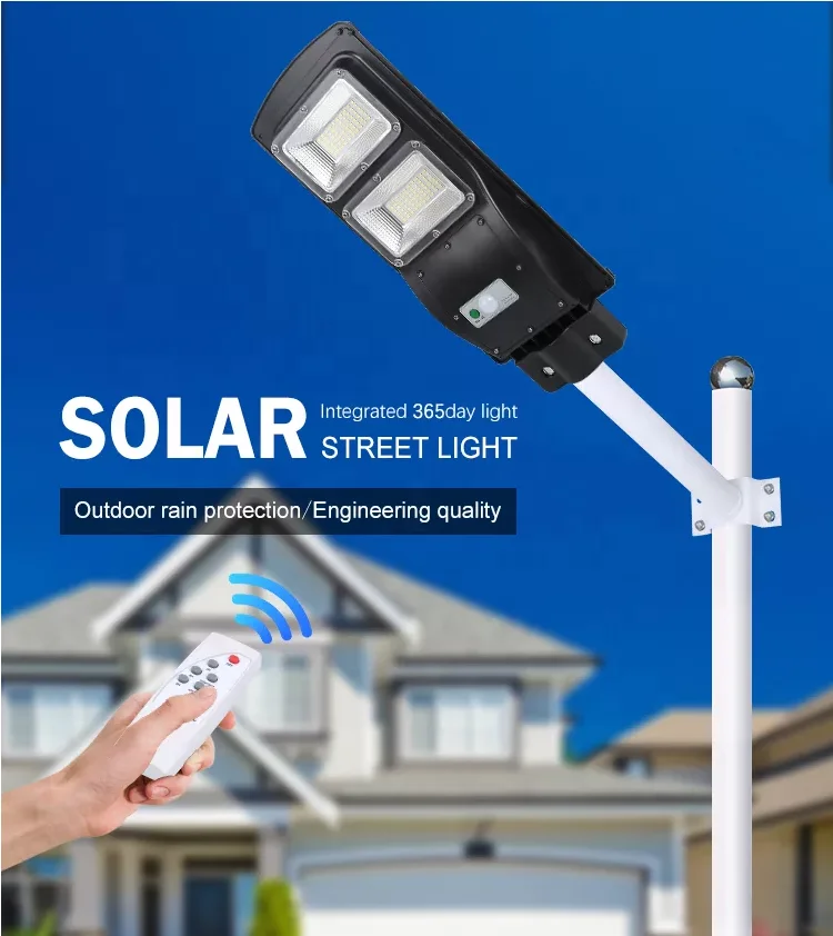 300 watts solar street 4 sided  light all in one solar led street light fixture 100 watts solar street light smd 3030 4 modules