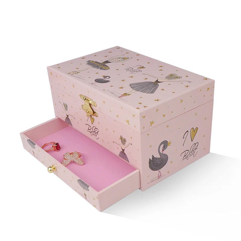 Music Box Kids  Educational Toys Ever Bright Ballerina Wooden Children Toys Musical Jewelry box