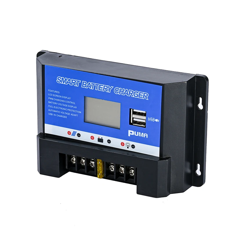 10А 20А 30А USB PWM контроллер солнечного заряда Панель батареи Регулятор Интеллектуальный 12 В 24