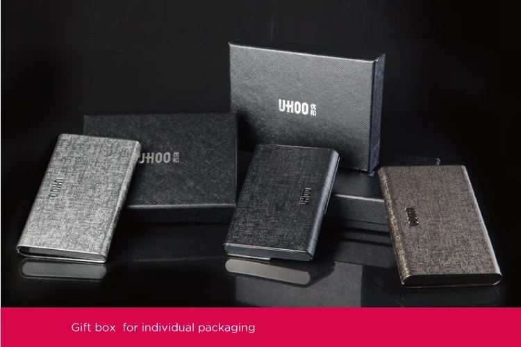 
UHOO orancle gran or silk grain high-end business name card holder 