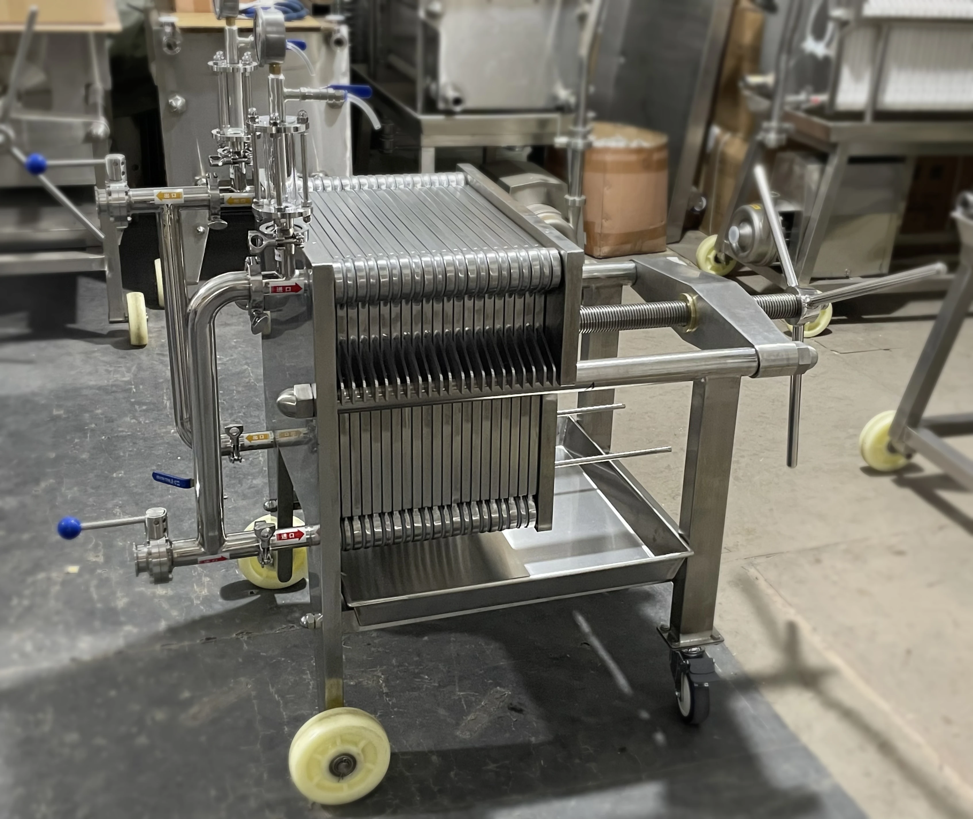Plate and frame syrup filter press Pilot scale plate and frame filter press