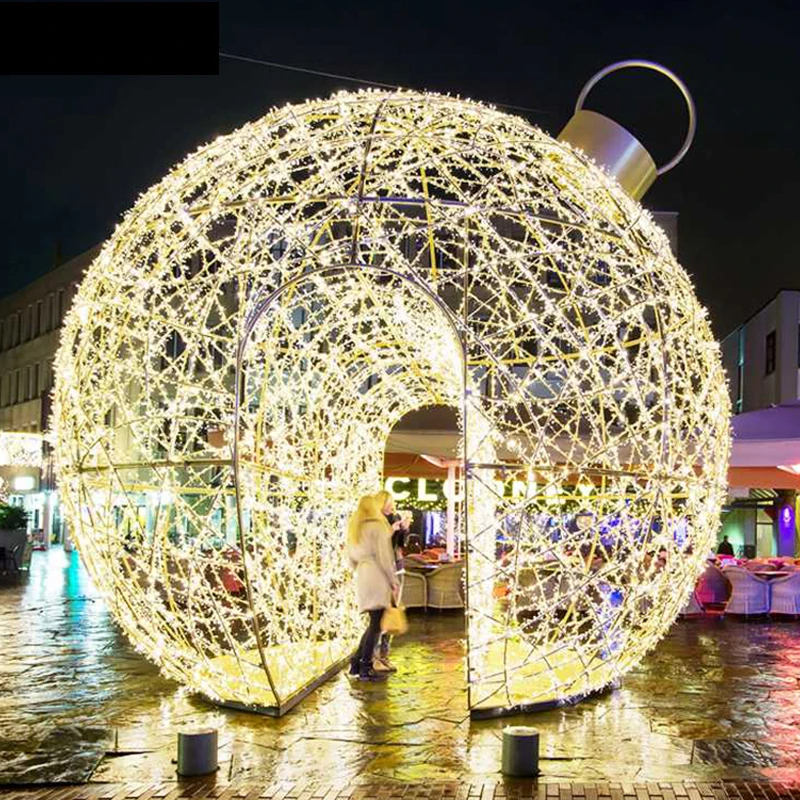 Christmas Motif Lights LED Street Ball Arch Outdoors Festival Large Lamps Decorations Decor Archway Decorative Lighting Luxury