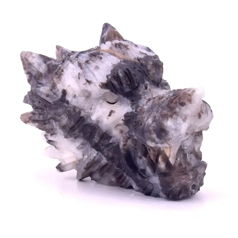 Natural Hand Carved sphalerite Carvings Crystal Crafts Wolf for Garden and Home decoration