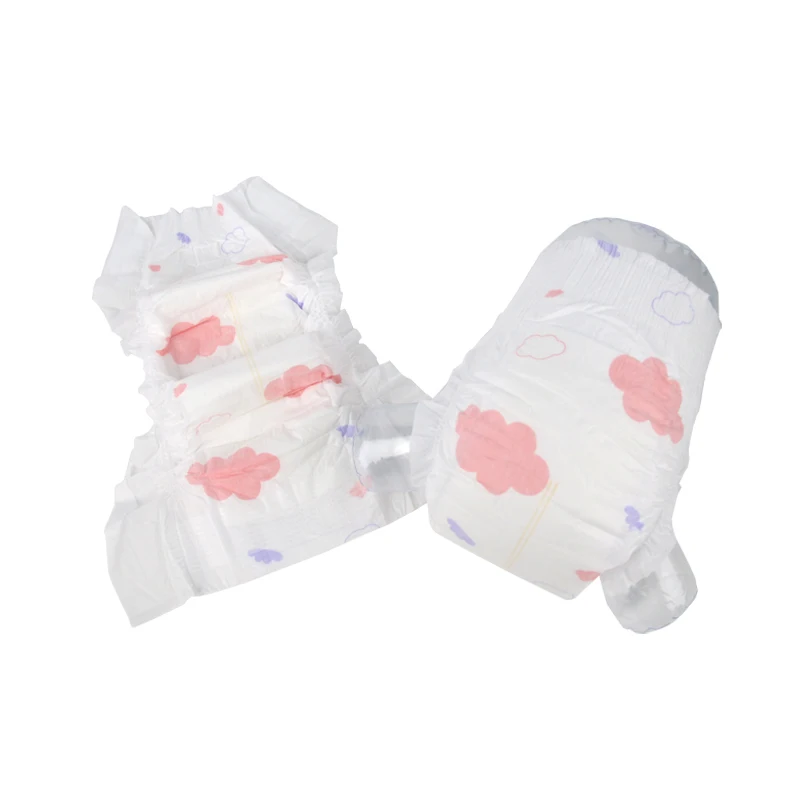 Factory Price Baby Diapers Manufacturer Biodegradable Disposable Cloth Diapers Cotton Material Color Print Cheap PE Baby Diapers