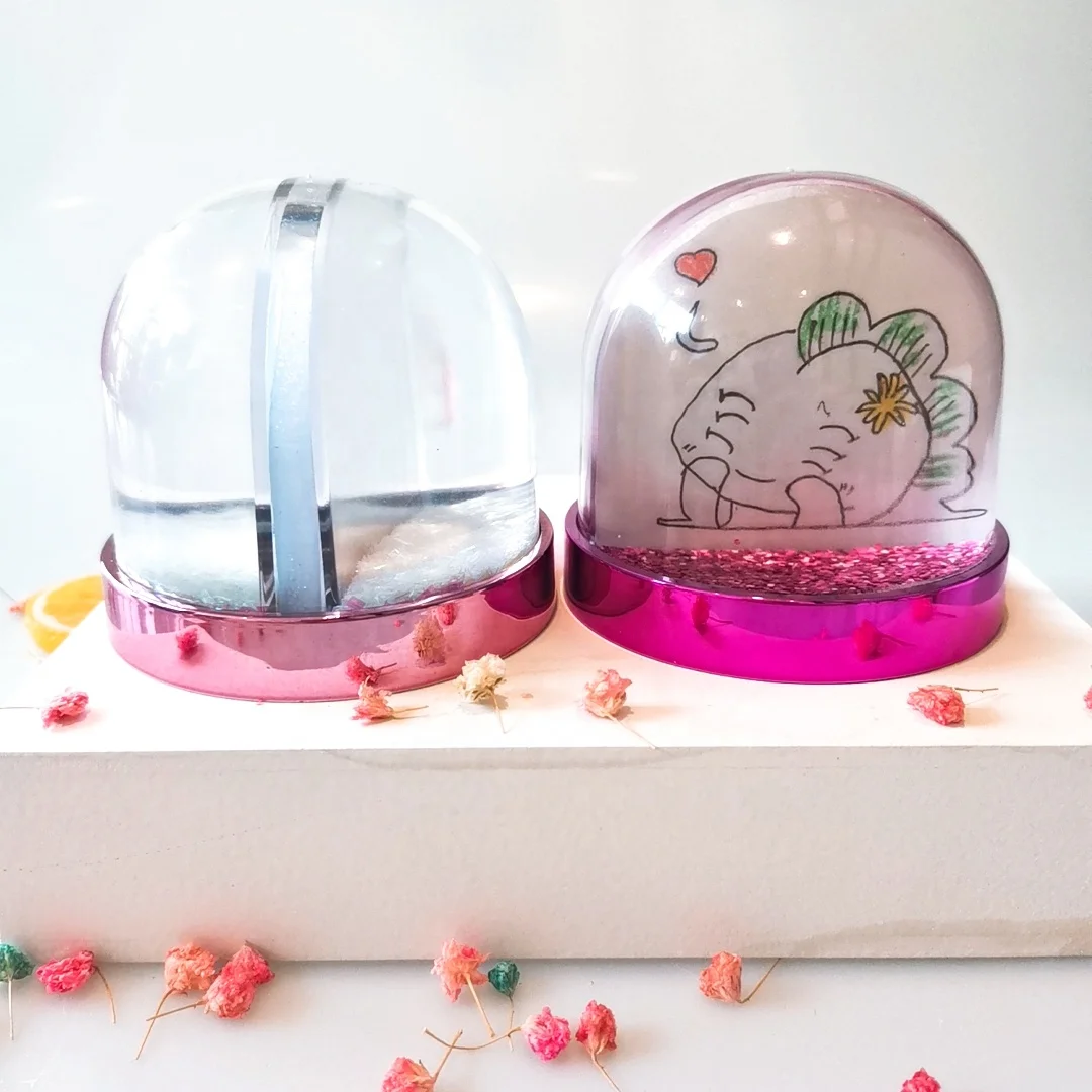 Wholesale Unicorn Snow Ball Photo Frame Nice Crystal Water Images Plastic Frame