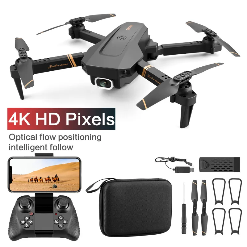 4K HD Wide Angle Camera 1080P WiFi fpv Drone Dual Camera Quadcopter Real-time transmission Helicopter Toys V4 Rc Drone