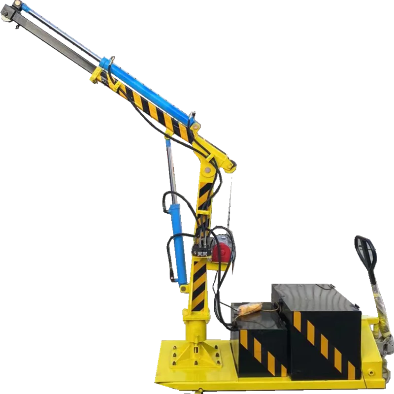 1 ton 2 ton mobile small crane floor rotary telescopic boom hydraulic crane workshop warehouse loading and unloading cargo hydra