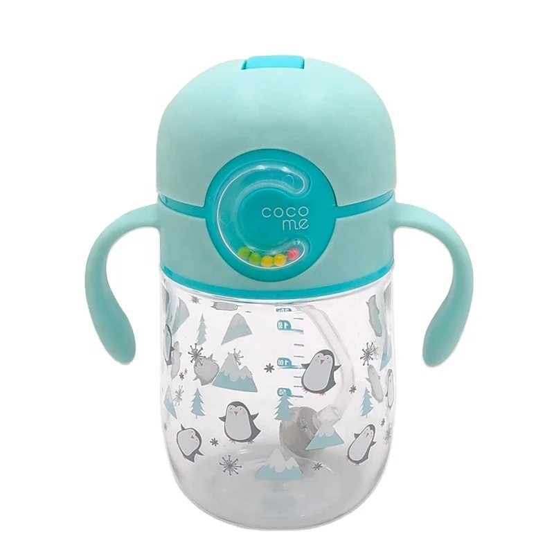 
Tritan Baby Water Bottle With Custom Logo Straw Training Cups Handle BPA Free Eco Drinking Milk Feeding Bottles for Toddlers 