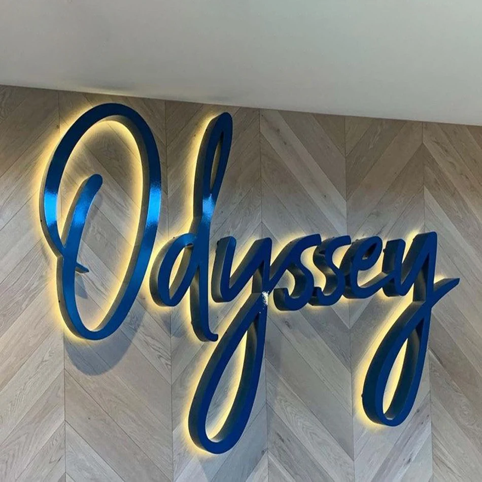 Customized Brushed Chromed Stainless Steel Acrylic Led Backlit Channel Letters
