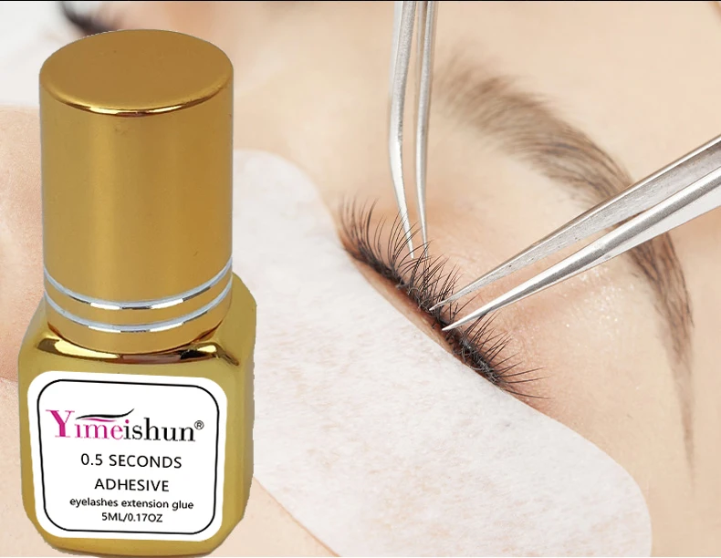 Fast Drying Eyelash Glue 0.5-1 Second 7-8 Weeks Long Retention Waterproof Private Label 5ml Adhesive Eyelash Extension Glue