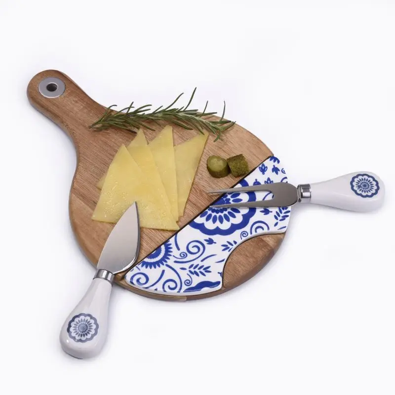 Wholesale Private Label Ceramic Cheese Board And Knife Set Charcuterie with Wholesale Inventory