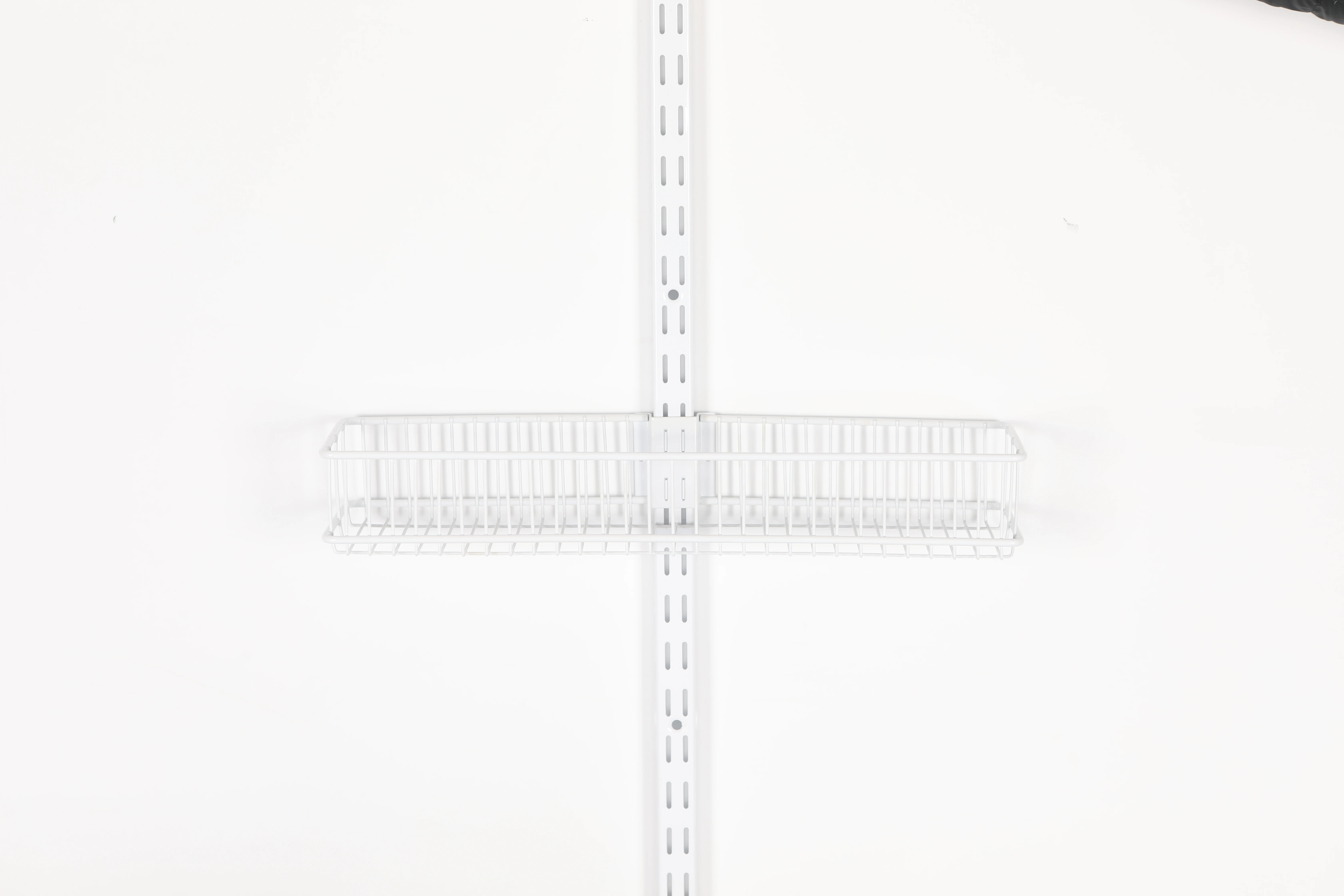 Hot Sale Easy Installation Steel Iron White  Black Wire Double Slot Medium Wire Basket