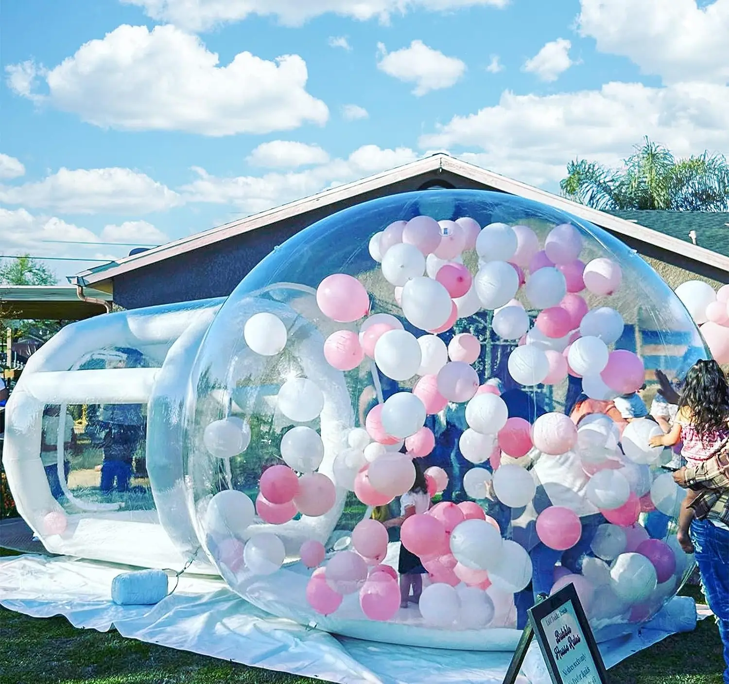 inflatable bubble house dome tent inflatable bubble tent with tunnel for party Bubble tent