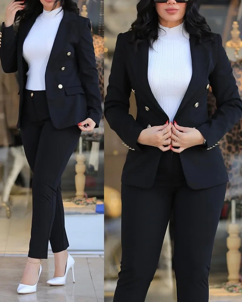 C0527 Manufacturers Business Suits For Women Fashion Slim Pants And Blazer Set Ladies Suits Office Wear Formal Suit