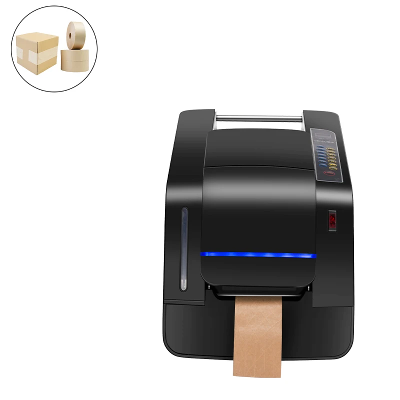 Energy Saving Intelligent Black  Gummed Water Activated Automatic Dispenser Kraft Wet Paper Tape Packaging Machine