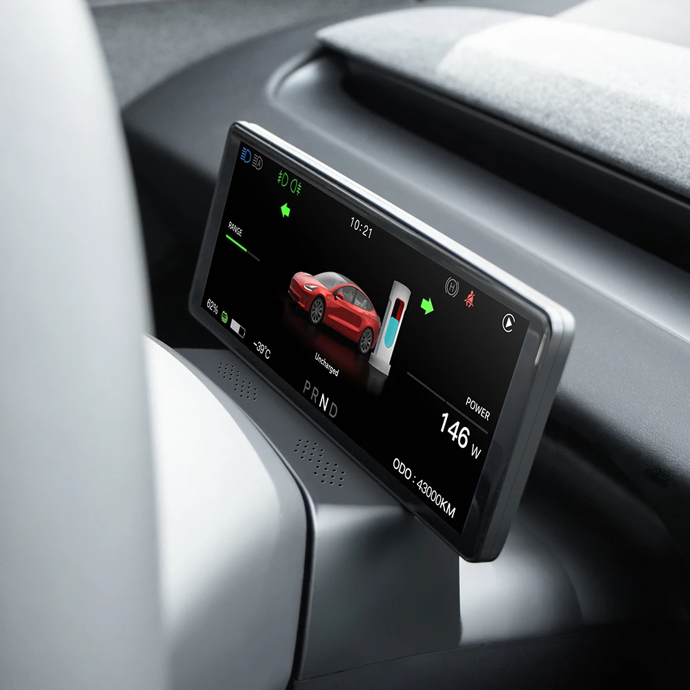 6.86 Inch Dashboard Heads Up Display Screen 2.5D IPS HD Multifunction Speedometer Instrument Cluster For Tesla Model 3 highland