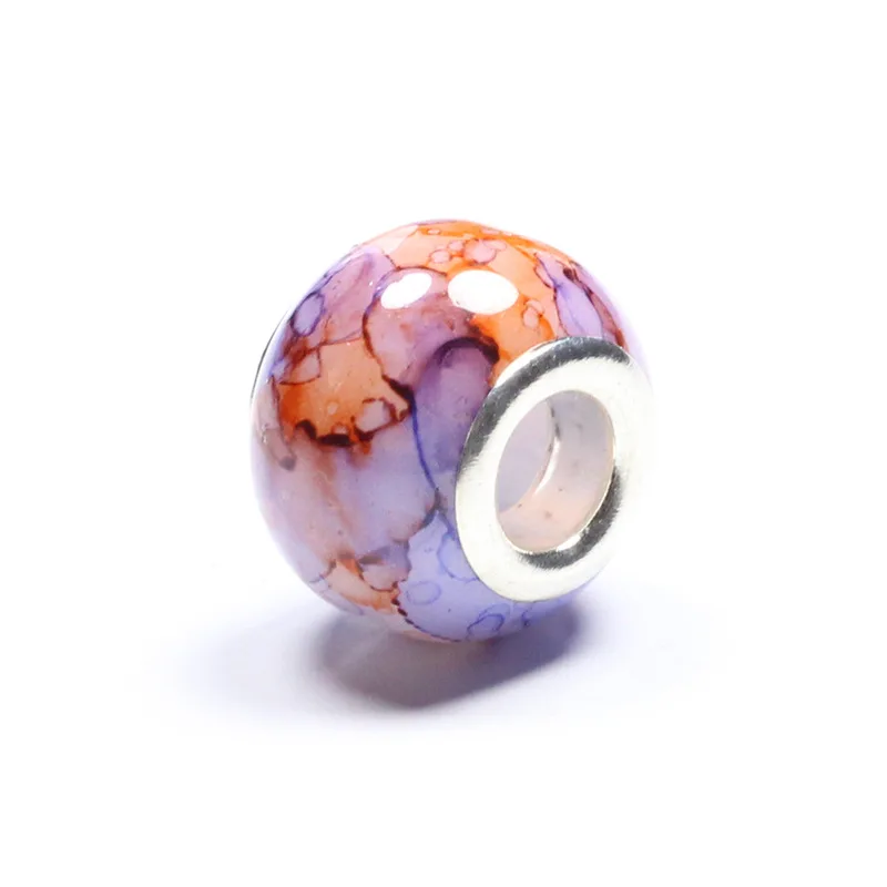 Модные стеклянные бусины Hobbyworker с большим отверстием для самостоятельного изготовления ожерелий браслетов серег ювелирных изделий B0434