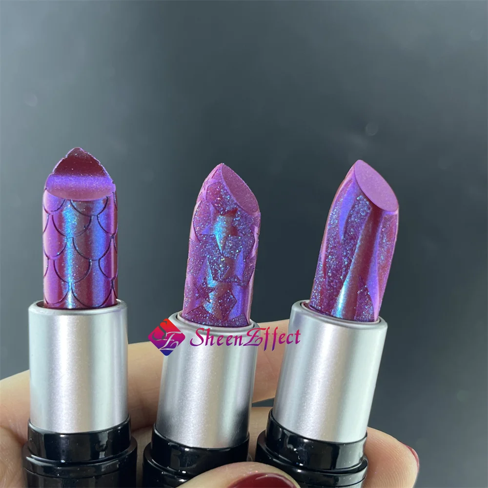 Diamond Lipstick Chrome Lips Chameleon Effect Powder for Metallic Red Lipstick