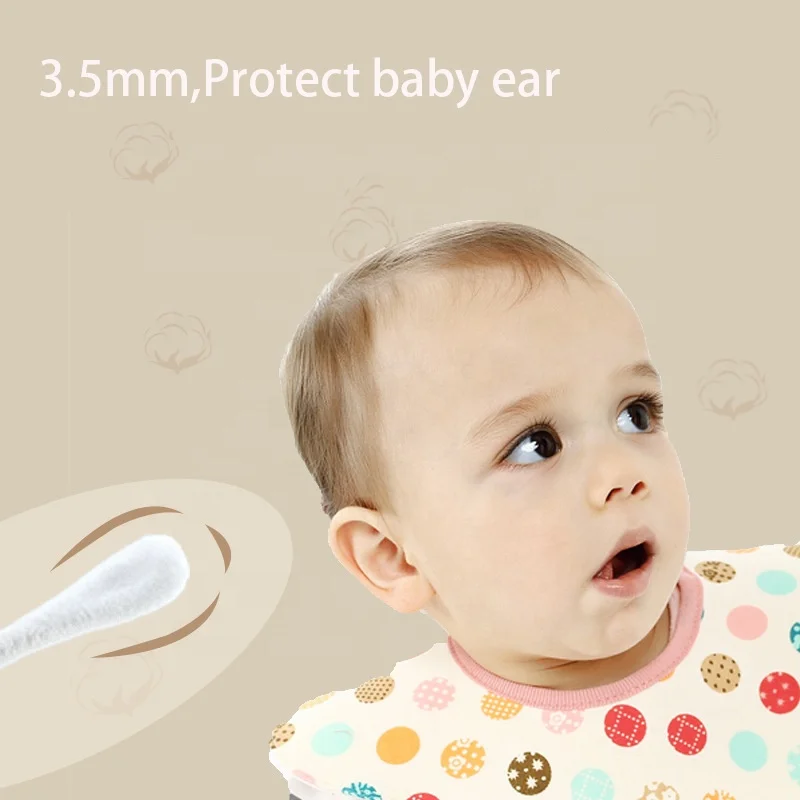 400pcs Baby Care Product Double Heads Ear Clean Cotton swabs Absorbent Cotton Paper Stick Makeup Cotton Buds Swabs