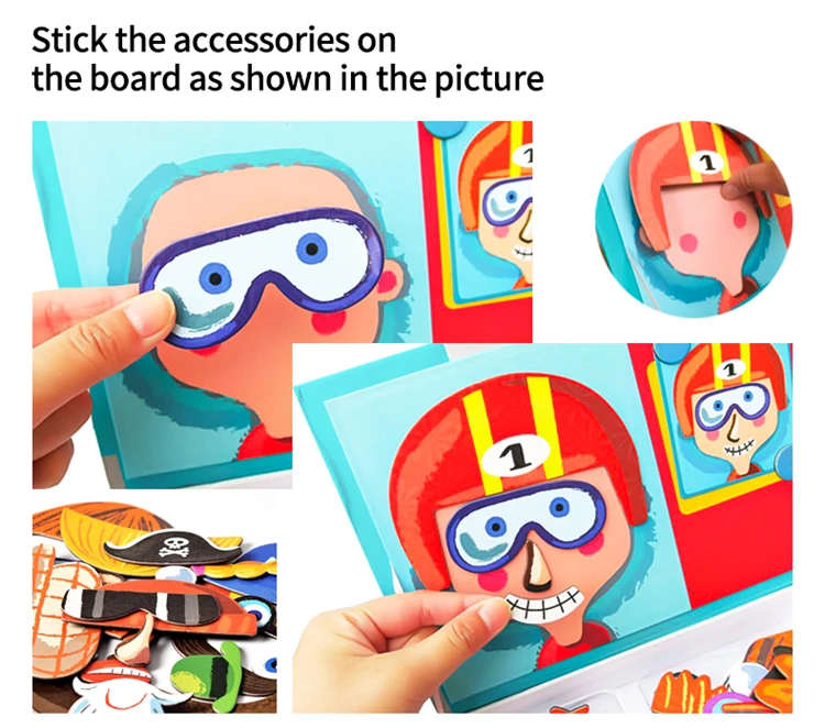 Early Montessori Children Magnetic Puzzle Toy 3D Dressup Magnet Book Kids Educational Toys